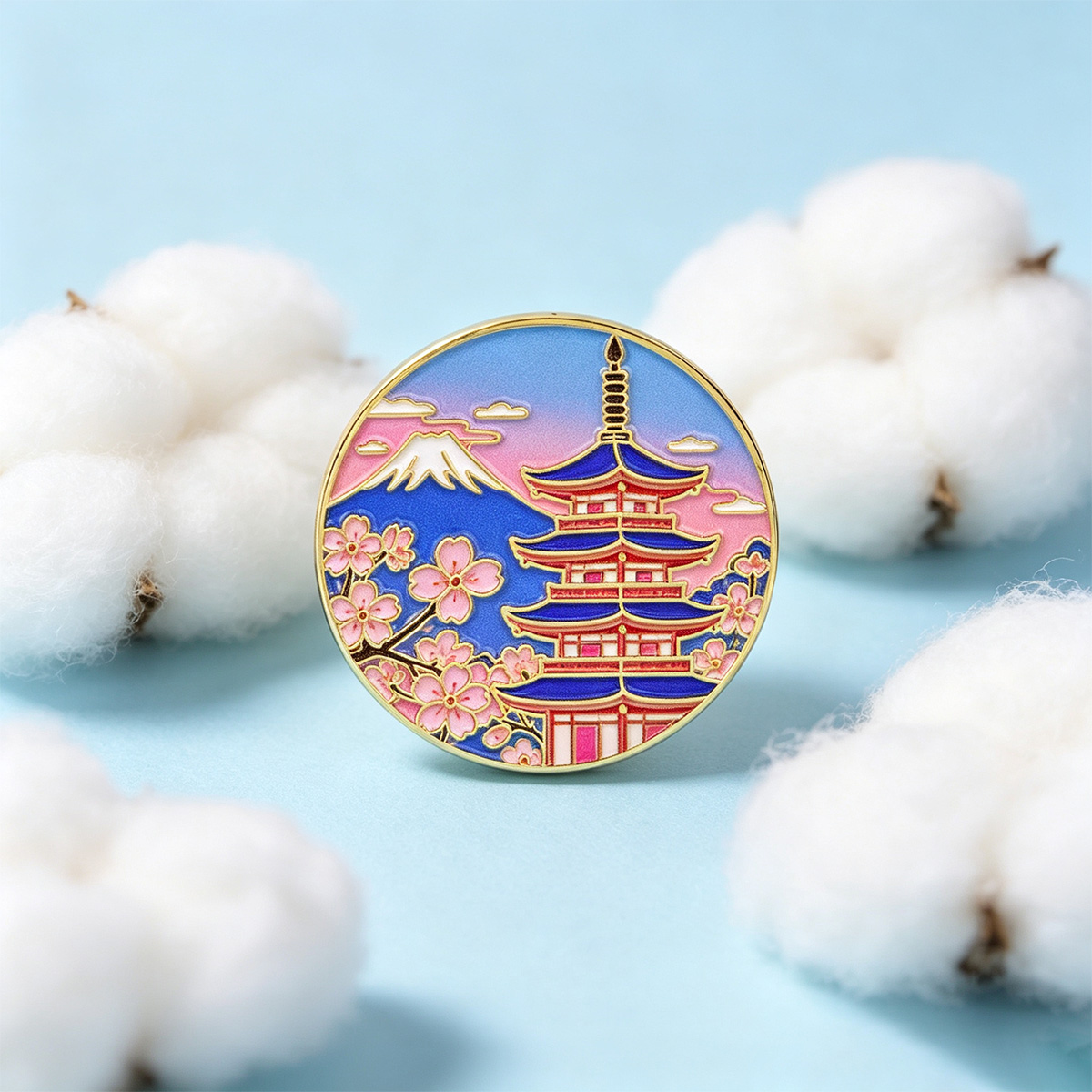 Japanese Cherry Blossom Enamel - Travel Accessories Jewelry 评论和价格