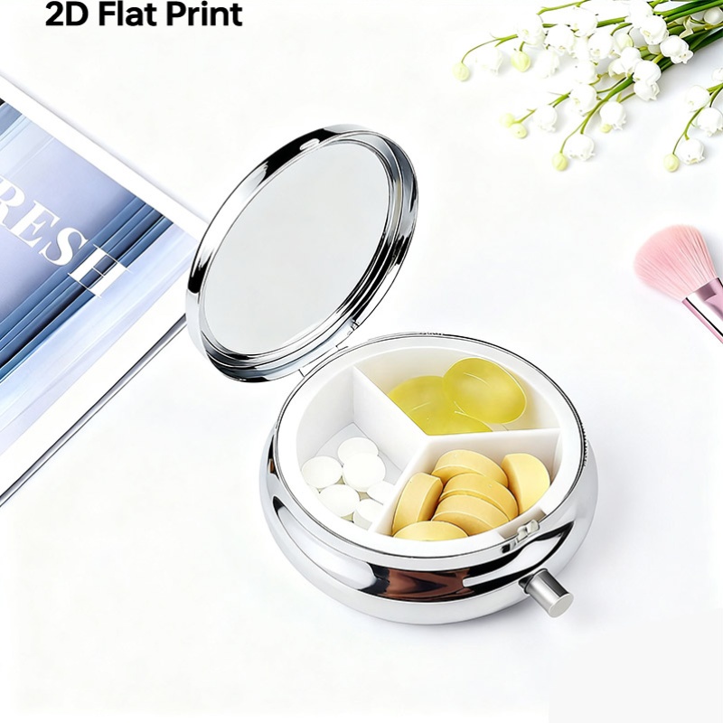 A flat, portable, round metal  - Travel Accessories As Gifts 评论和价格